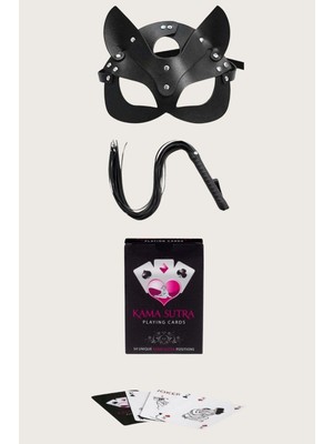 Mulvxbrf BRF02  Sexy Görselli Oyun Kartı Kama Sutra Kırbaç Maske Set (Mulvix)