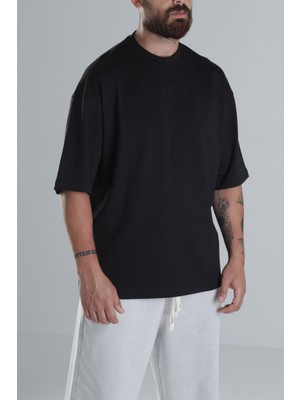 Cocopelli Erkek Siyah Oversize Basic T-Shirt COC1497