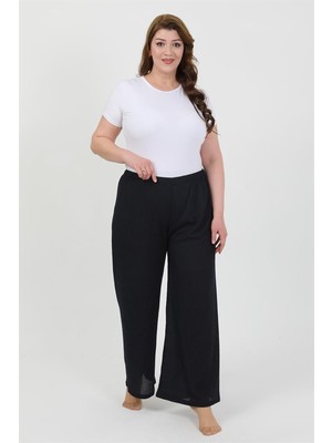 Moda Serdem Kadın Büyük Beden Bürümcük Pantolon 210076 Lacivert