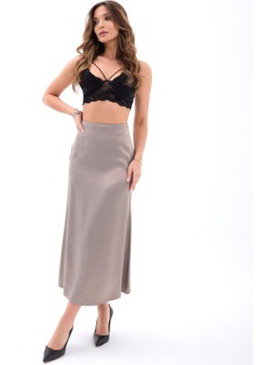 Gökyüzü Moda 6986 Etek-Vizon