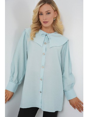 Gökyüzü Moda Bebe Yaka Uzun Tunik 5967 - Turkuaz