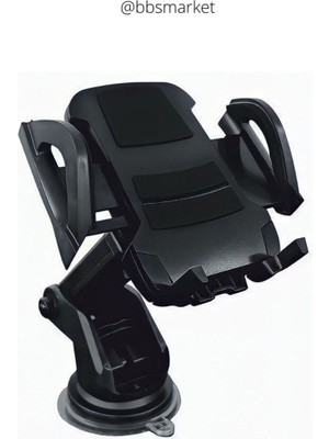 Mediterian Siyah Silikon Vantuzlu Araç İçi Telefon Tutucu, Güçlü ve Pratik Tasarım