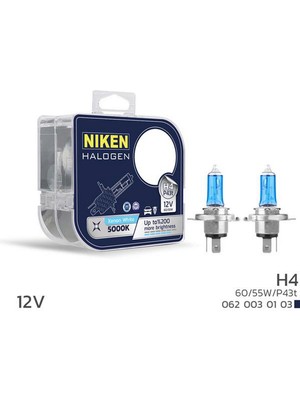 Niken 12V H4 60/55W Beyaz Işik Ampul P43T 5000K Dpmah