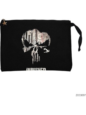 Punisher Confident Siyah Clutch Astarlı Cüzdan / El Çantası