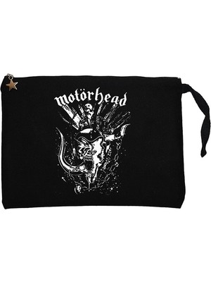 Motörhead Lemmy Kilmister Konser Siyah Clutch Astarlı Cüzdan / El Çantası