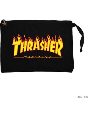Thrasher Siyah Clutch Astarlı Cüzdan / El Çantası