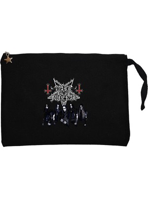 Dark Funeral Grup Face Siyah Clutch Astarlı Cüzdan / El Çantası