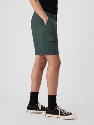 Gap Erkek Yeşil 8" Keten Karışımlı Kargo Şort