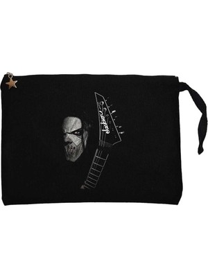 Slipknot Mick Thomson Guitar Siyah Clutch Astarlı Cüzdan / El Çantası