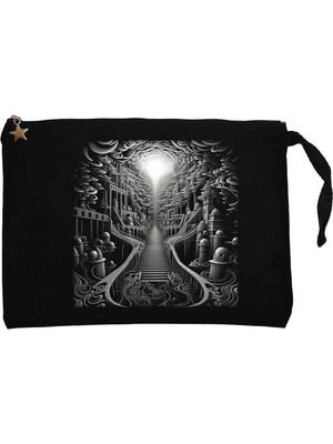 Underground City Siyah Clutch Astarlı Cüzdan / El Çantası