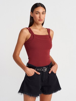 21105 Çift Askılı Atlet-Açık Bordo