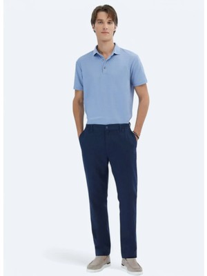 Kip Lacivert Dokuma Jogging Fit Casual Pamuk Karışımlı Pantolon