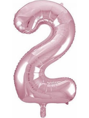 Parti Adresi Rakam Folyo Balon 2 Pembe Renk 86 cm - 34”