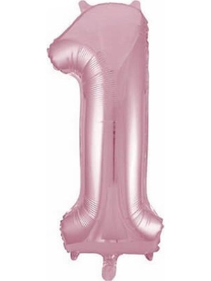 Parti Adresi Rakam Folyo Balon 1 Pembe Renk 86 cm - 34”