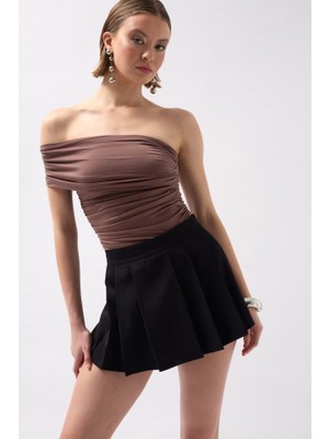 Arben Boutique Pileli Mini Şort Etek