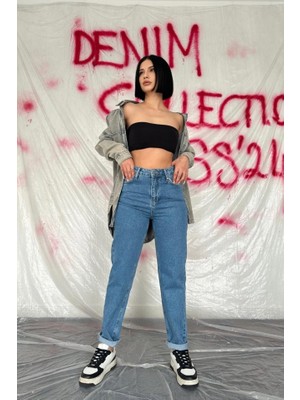 Arben Boutique Mavi Boru Paça Jeans Pantolon