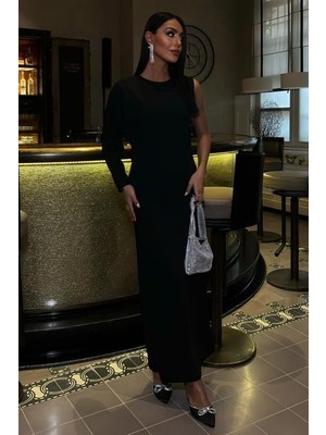Arben Boutique Aethra Tek Kol Uzun Elbise 2693-8