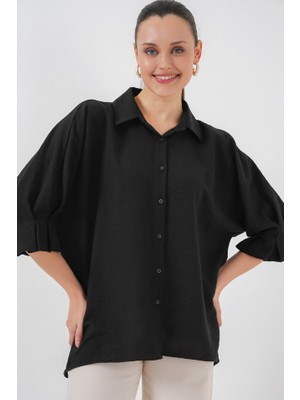 Arben Boutique Bağlama Detaylı Ayrobin Gömlek 20290 - Siyah