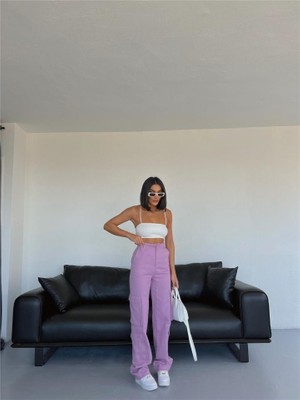 Arben Boutique Kargo Pantolon - Lila