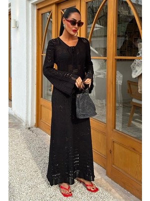 Arben Boutique Birit Detaylı Ajurlu Elbise 2838