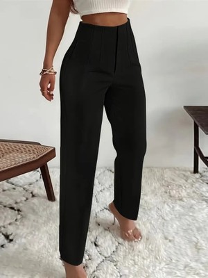 Arben Boutique Kadın Yüksek Bel Önden Fermuarlı Ithal Krep Pantolon