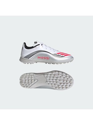 adidas F50 Messi League Çocuk Beyaz Halı Saha Kramponu.-