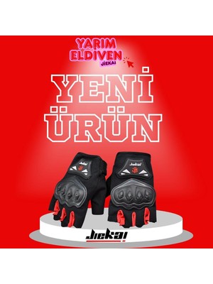 Jiekai Jk-Yx Yarım Eldiven Korumalı * Kırmızı * Tam Kalıp