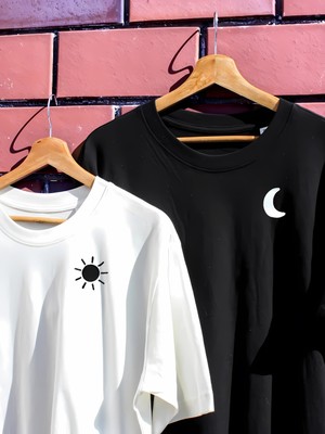 Etoile Studio Güneş ve Ay Sevgili Kombini Unisex Oversize Tişört