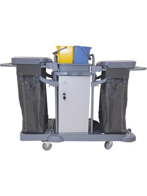 Kat Hizmet Arabası Dolaplı Çift Bandalı Plastik