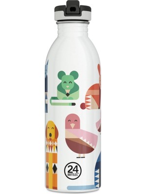 Kids Bottle Best Friends Pipetli Paslanmaz Çelik Çocuk Su Matarası 500 ml