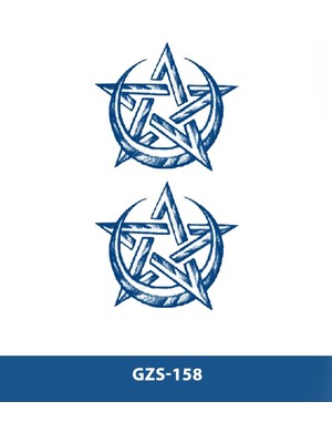 Tattoo GZS-158 Yarı Kalıcı Ayyıldız Desen Dövme-Tatto