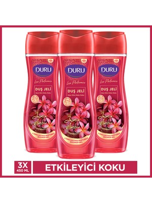 Duru Lüx Perfümes Jasmin & Amber Etkileyici Koku Vegan Duş Jeli 3x450 ml Uzun Süre Kalıcı