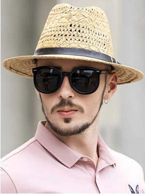 Uniquetrenders Unisex Yazlık Organik Örme Hasır Fötr Şapka