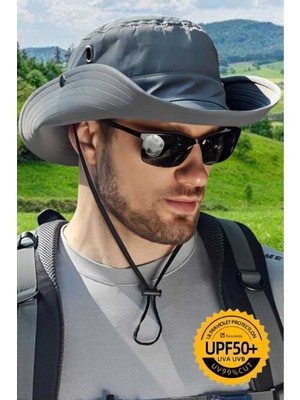 Uniquetrenders Unisex Uv Korumalı Geniş Kenarlı Katlanabilir Safari Outdoor Boonie Yürüyüş ve Plaj Şapkası