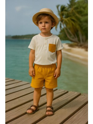 Erkek Çocuk Cep Detaylı Alt Üst %100 Pamuk Takım (3-4 Yaş 8-9 Yaş)