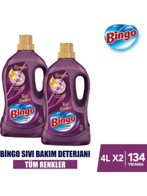 Bingo Onaran Koruma Sıvı Bakım Çamaşır Deterjanı 4 lt 2'li
