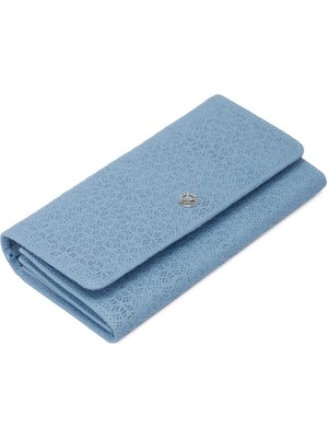 Tergan  Mavi Hakiki Deri Kadın Cüzdan - S1CB00005787-C43