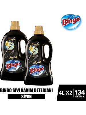 Bingo Siyah Sıvı Bakım Çamaşır Deterjanı 4 lt 2'li