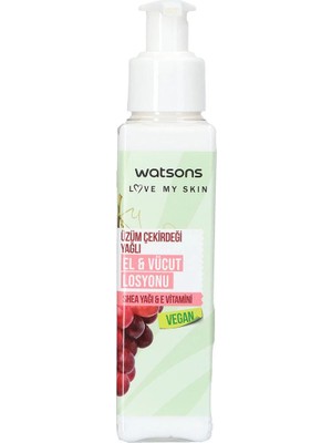 Watsons El ve Vücut Losyonu Üzüm Çekirdeği Özlü Cilt Bakımı 100 ml Unisex Kullanıcılar İçin