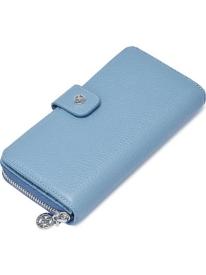 Tergan  Mavi Hakiki Deri Kadın Cüzdan - S1CB00005789-C43