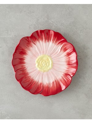 English Home Flowerella Dolomite Pasta Tabağı 21 cm Kırmızı-Pembe Şık Tasarım 1 Adet