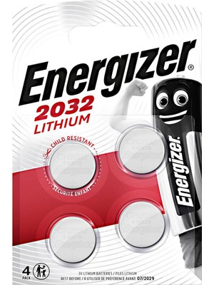 Energizer 4 Adet CR2032 Lityum Düğme Pil 3V Uzaktan Kumanda ve Saatler İçin Uygun