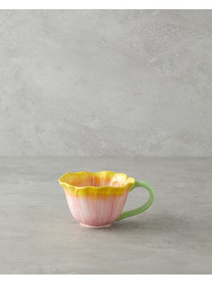 Flowerella Dolomite Kupa 250 ml Sarı-Pembe