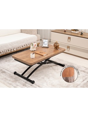 Sehpam Akıllı Akıllı Sehpa Mini Juppo Üst Tabla Mdf Oval Köşe Alt Ayak Siyah Dışa Kıvrım