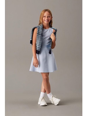 Kız Çocuk Slim Milano Kolsuz Elbise - Mavi
