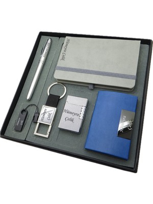 Signator® Fusca | Isme Özel Set - Çakmak + Not Defteri  + Anahtarlık + 32 Gb. USB Bellek + Kalem ve Kartvizitlik | Kişiye Özel Hediyelik Set