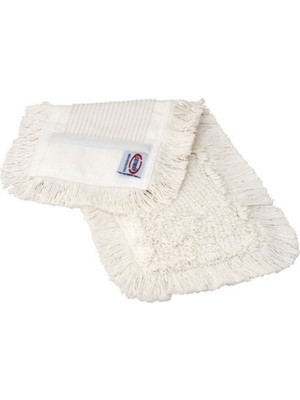 Ceymop 40 cm nemli temizlik mop'u, kolay kullanım ve hijyen sağlayan yedek beyaz renkli ürün