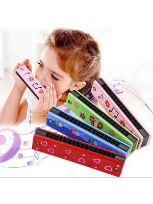 Doğal Ahşap Mızıka Renkli Eğitici Öğretici Melodik Nefesli Çalgı Müzik Enstrümanı