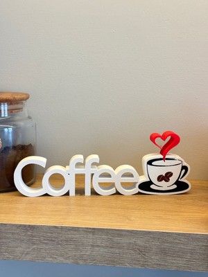 Coffee Yazılı Dekoratif Obje