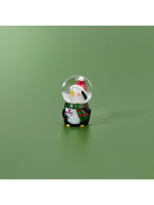 Evidea Deco Penguen Figürlü Kar Küresi - Renkli - 4x6 cm